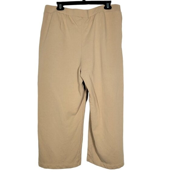 Women's Pure Jill Organic Cotton Wide Leg Tan Pocket Casual Pants Size Large P - Picture 6 of 9